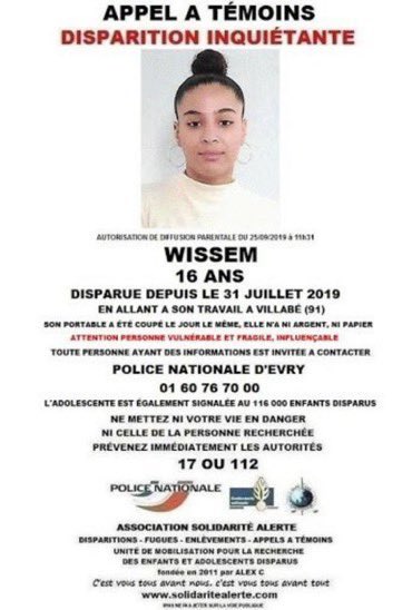 assiou__'s tweet photo. 🚨Cela fait bientôt 1an que Wissem est portée disparue. 
Pour une fois mettez quelque chose d’important en TT #OuEstWissem ! 
Pensez à sa famille, ses proches qui n’attendent qu’une chose «  Retrouvez leur fille » ! Alors svp partagez en espérant inshallah qu’elle soit retrouvée https://t.co/9Q3u2f2j1p