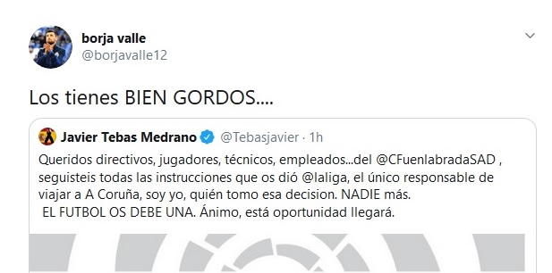 Borja Valle a Tebas: "Los tienes BIEN GORDOS..." bit.ly/39wOMfC