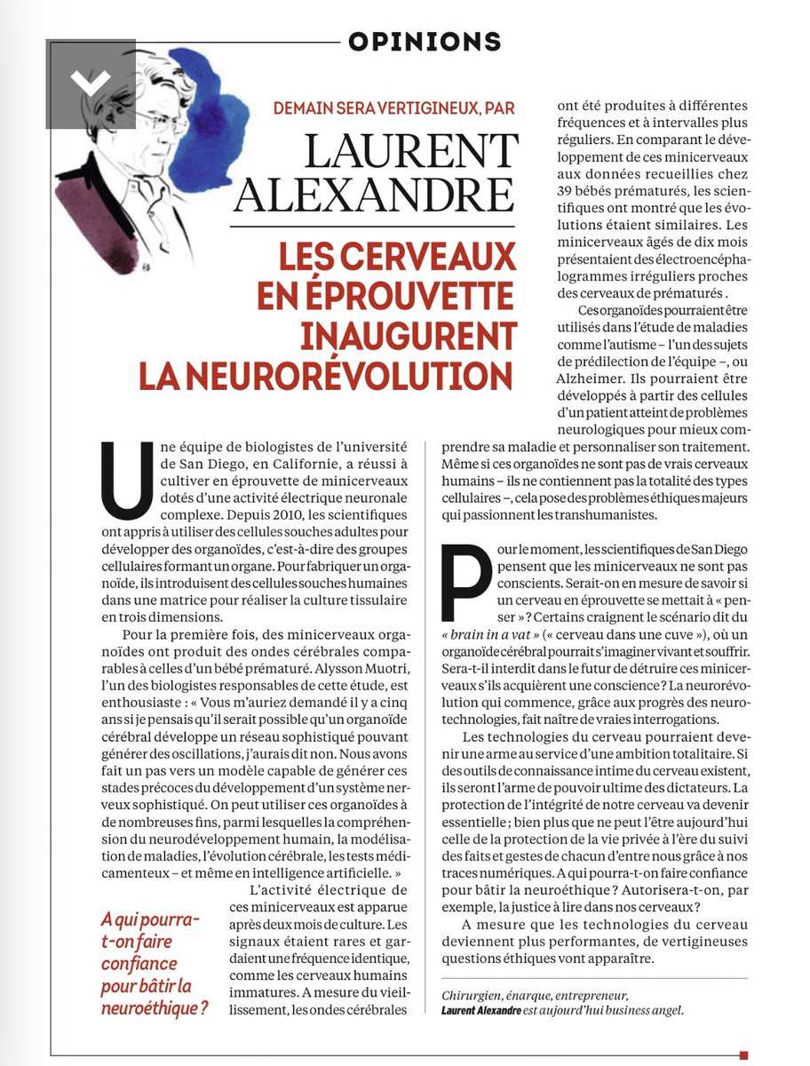 dr_l_alexandre's tweet photo. Faut-il interdire la fabrication de mini cerveaux humains en éprouvette ?

Beaucoup craignent qu’ils puissent ressentir une souffrance psychique https://t.co/T2AEkp4Dmr