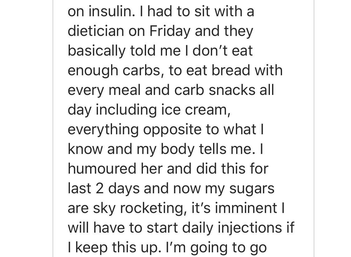 LilyNicholsRDN's tweet photo. When will this outdated, harmful advice end? #gestationaldiabetes #realfoodforgd I receive dozens of messages like this every. single. week. We can do better. https://t.co/ZAIY4JBCaj