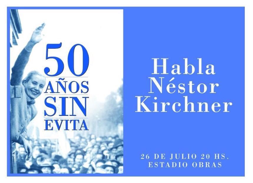 alferdez's tweet photo. También un día como hoy, hace 18 años, hicimos el primer gran acto de campaña con Néstor Kirchner.

Casi un año después, ya en la presidencia, comenzaríamos a trabajar juntos para construir la Argentina que soñaba Evita. Tengámosla siempre presente para volver a ponernos de pie. https://t.co/gGOyzaC8bB