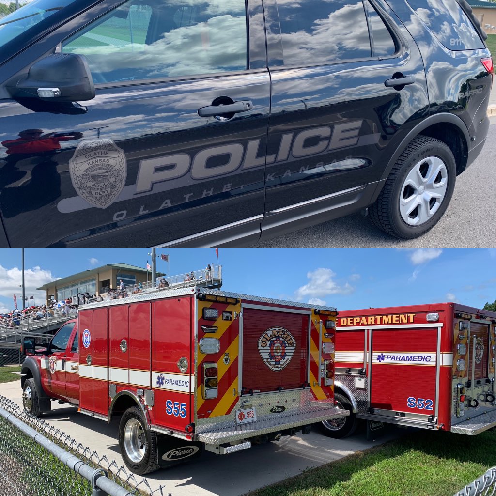 The partnership between <a href="/olatheschools/">Olathe Public Schools</a> and <a href="/OlathePolice/">Olathe Police</a> <a href="/OlatheFire/">Olathe Fire Dept.</a> is amazing. Grateful for their service at 5 graduation ceremonies. #BetterTogether