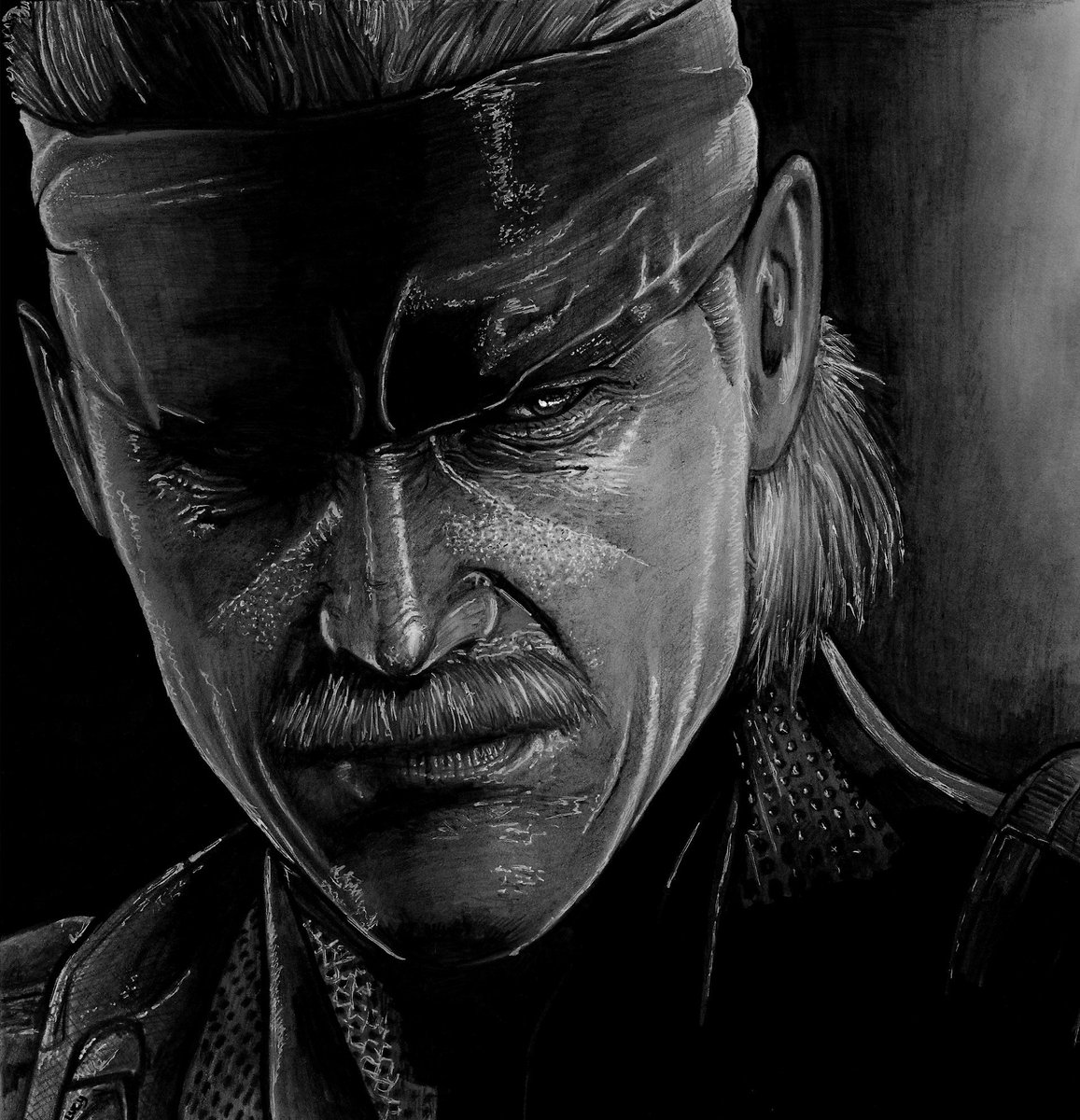 Louis94418326's tweet photo. My drawing of old snake from the game metal gear solid 4, voiced by the incredible @DavidBHayter  you're seriously the voice of my childhood and I still play these games everyday!! #art #drawing #artist #metalgearsolid #metalgearsolid4 #mgs #gunsofthepatriots #illustration https://t.co/OCMHhbtG0L
