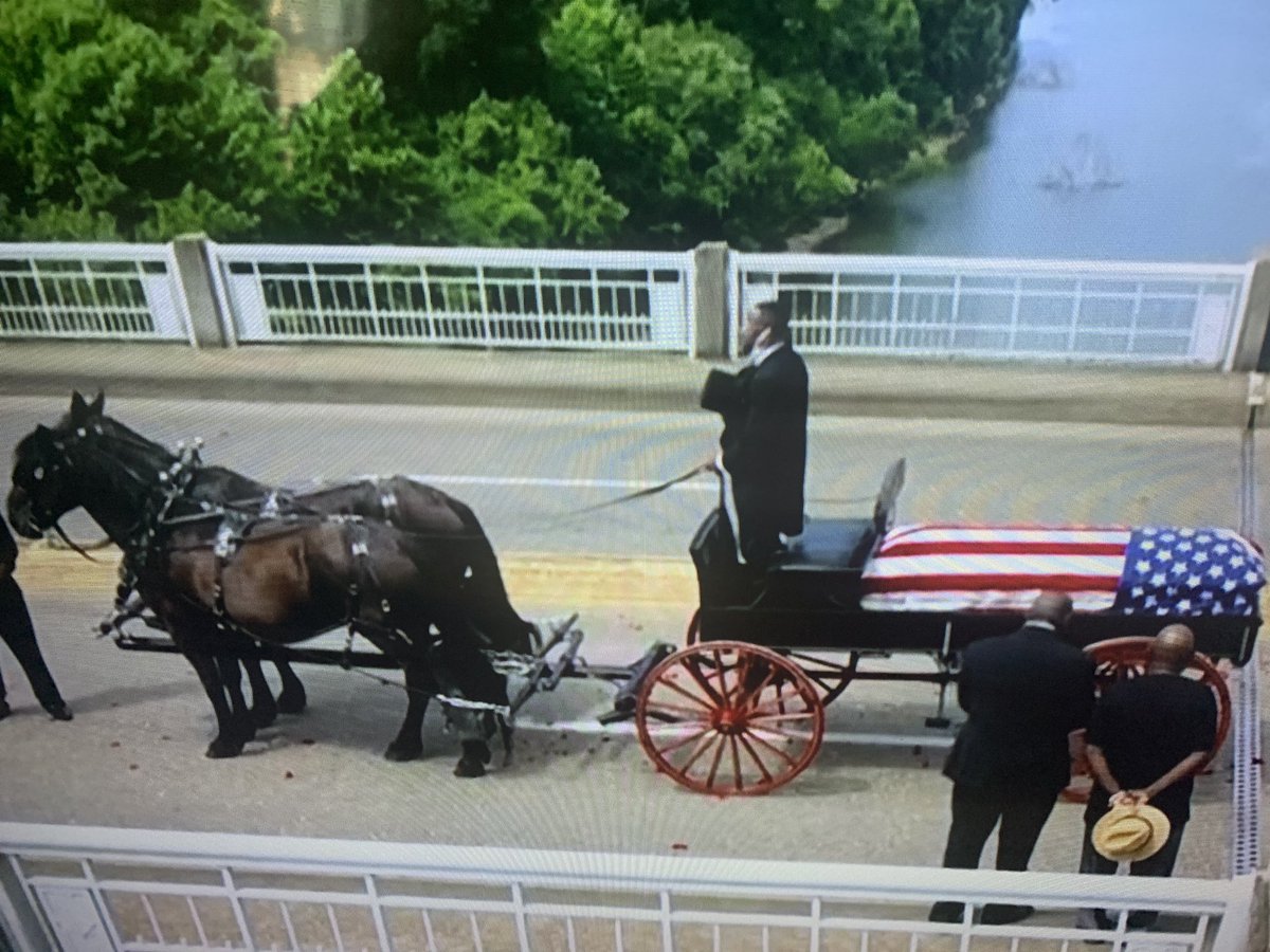 CourtneyJerry's tweet photo. Honoring John Lewis ...the best of what America can be. We have come far from 1965 but have far to go. 

Watching on television his final crossing of the Edmund Pettus Bridge this morning brought back memories of my crossing of the Edmund Pettus Bridge with my YMCA colleagues. https://t.co/L5Jm38OCmJ