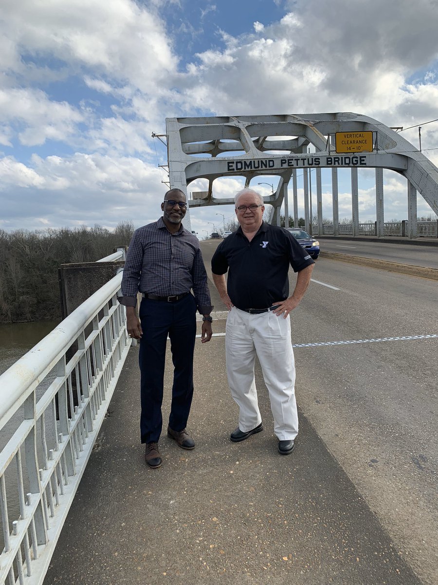 CourtneyJerry's tweet photo. Honoring John Lewis ...the best of what America can be. We have come far from 1965 but have far to go. 

Watching on television his final crossing of the Edmund Pettus Bridge this morning brought back memories of my crossing of the Edmund Pettus Bridge with my YMCA colleagues. https://t.co/L5Jm38OCmJ