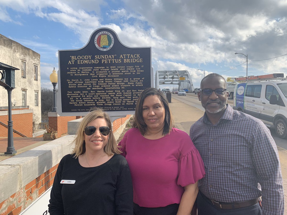 CourtneyJerry's tweet photo. Honoring John Lewis ...the best of what America can be. We have come far from 1965 but have far to go. 

Watching on television his final crossing of the Edmund Pettus Bridge this morning brought back memories of my crossing of the Edmund Pettus Bridge with my YMCA colleagues. https://t.co/L5Jm38OCmJ