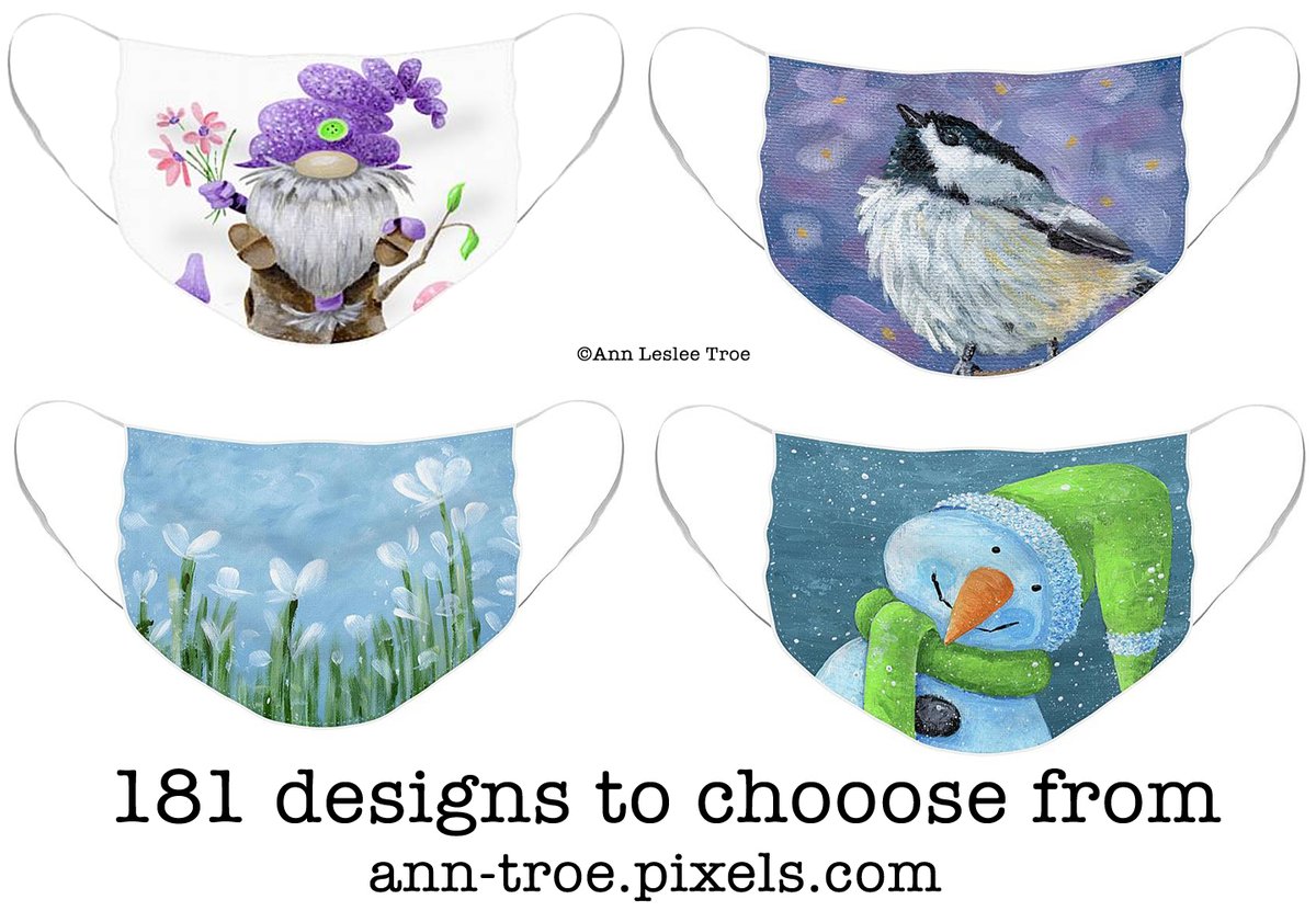 AnnieTroe's tweet image. 181 of my paintings are on masks. I hope this makes wearing a mask a bit more fun 💕 $14 ea (I make $2/mask) ann-troe.pixels.com/shop/face+masks TY for supporting my artist life 😍 #facemasks #facemasksforsale  #funfacemasks #annietroe #joyspreader #artyfacemasks #nebraskaartist