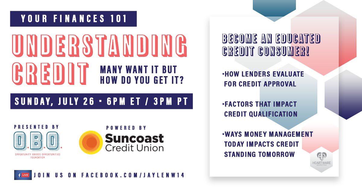 Today at 6PM ET!! Tune in for your chance to win $150. @SuncoastCU Troy Simmons @Troy_Simmons24 will be dropping free knowledge.  #UnderstandingCredit #OBOfoundation