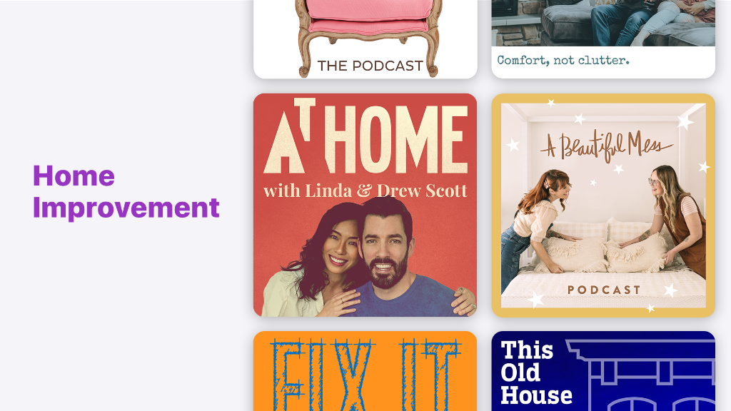 ApplePodcasts's tweet photo. Tackle a DIY idea. Unleash your inner decorator. Solve an organizing dilemma. This collection of podcasts will guide you through any home project: https://t.co/H5uJVafa9P https://t.co/hPrxb5NQ9s