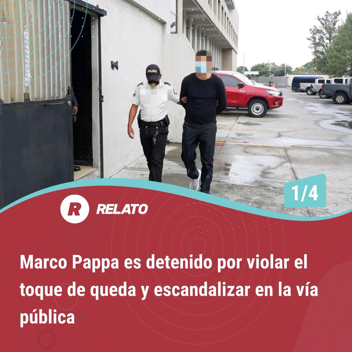 relato_gt's tweet photo. El jugador del @Rojos_Municipal, Marco Pappa, vuelve a ser detenido por la @PNCdeGuatemala esta vez por violar el toque de queda. @crisragui te cuenta los detalles. ¿Consideras que su club y las autoridades deban tomar acciones por su reincidencia? #MarcoPappa #Deportes https://t.co/JwDkOhnx33