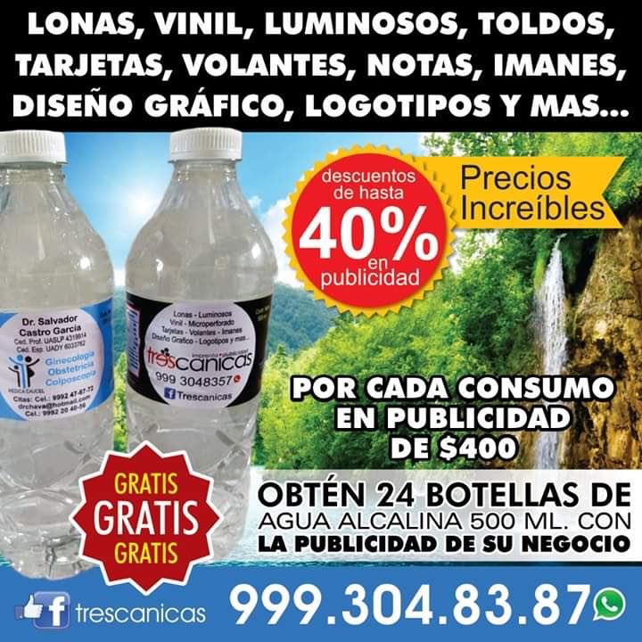 trescanicasMID's tweet photo. ¡Hasta un 40% en imprenta &amp; publicidad! Y obtén gratis 24 botellas de agua alcalina (500ml) con la imagen de tu negocio GRATIS. 😱🤯 #Imprenta #Publicidad #aguaalcalina #agua https://t.co/tFVjiAjMnK