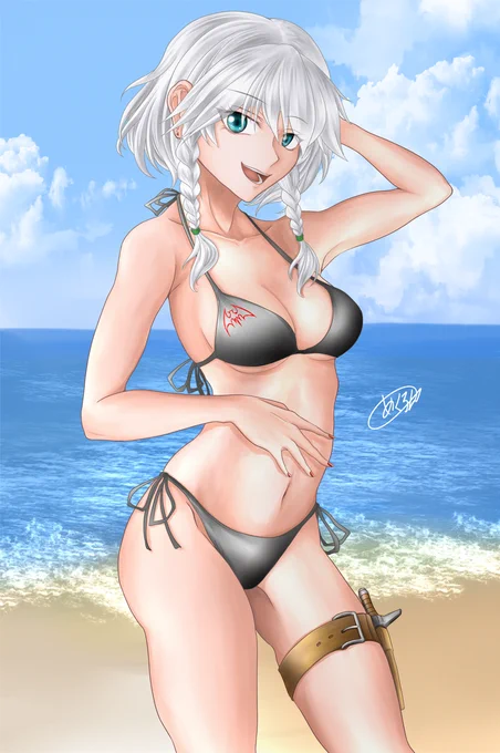 黒ビキニ咲夜さん❤️
#十六夜咲夜 