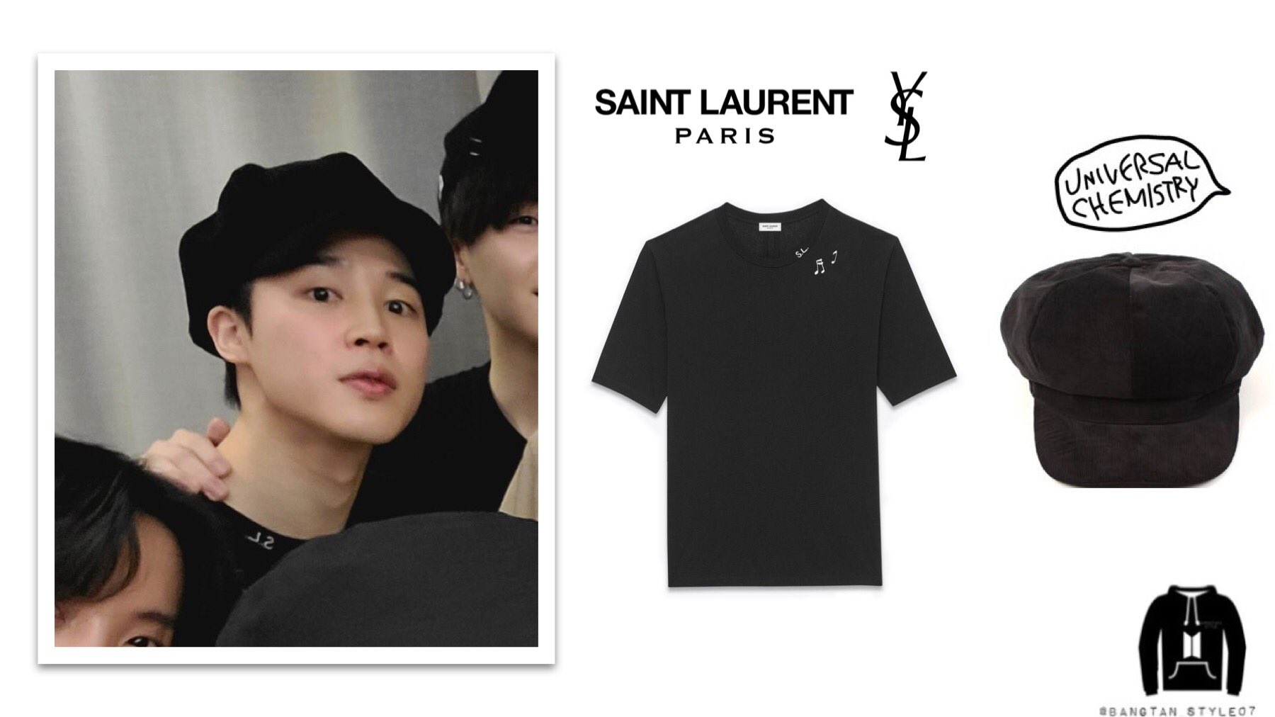 Saint laurent music hot sale note t shirt