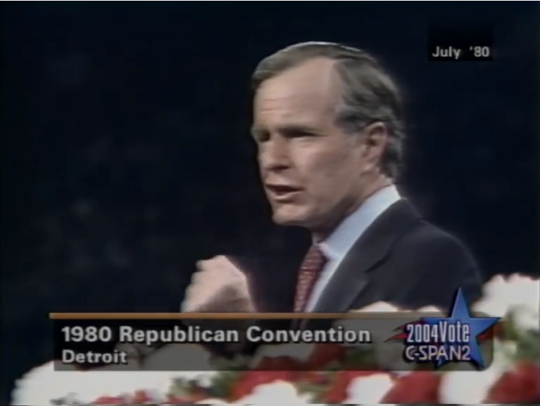 1980 R: "I went to the Republican convention in Detroit knowing the vice presidency was a possibility, but I did not expect it. ... No one was more surprised than I was when I answered the phone in my hotel suite and Ronald Reagan was on the other end of the line."-George HW Bush
