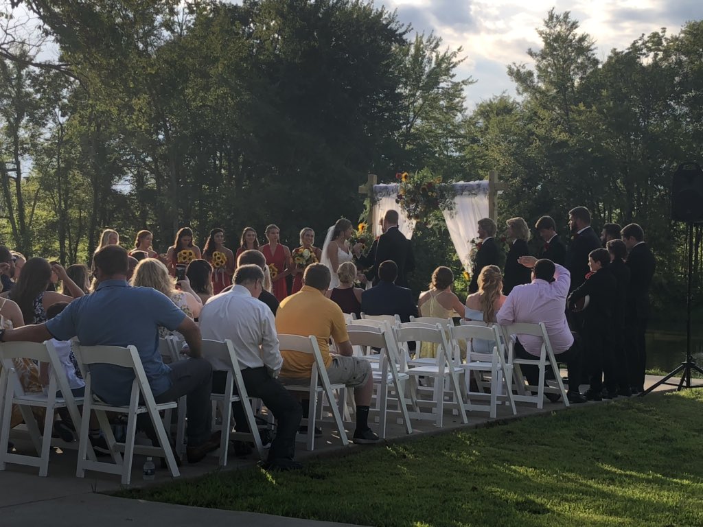 lizwac07's tweet photo. A magical evening celebrating a fantastic couple. Mike and Sierra were one of the first student athletes I met at Wesleyan, always in the stands cheering for each other, their love story is a good one. Wishing the McGee’s nothing but the best in their new adventure ahead! 🥂 https://t.co/vKsdIpwQ27