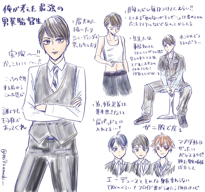 女監督生ばっか描いてるけど男装監督生にめちゃくちゃ憧れがある 