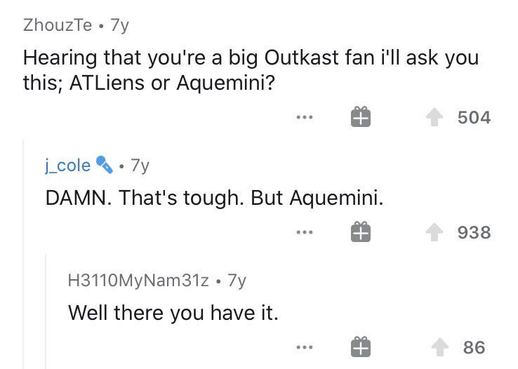 Cole talks about some of his favorite music outside of his own, legendary artists