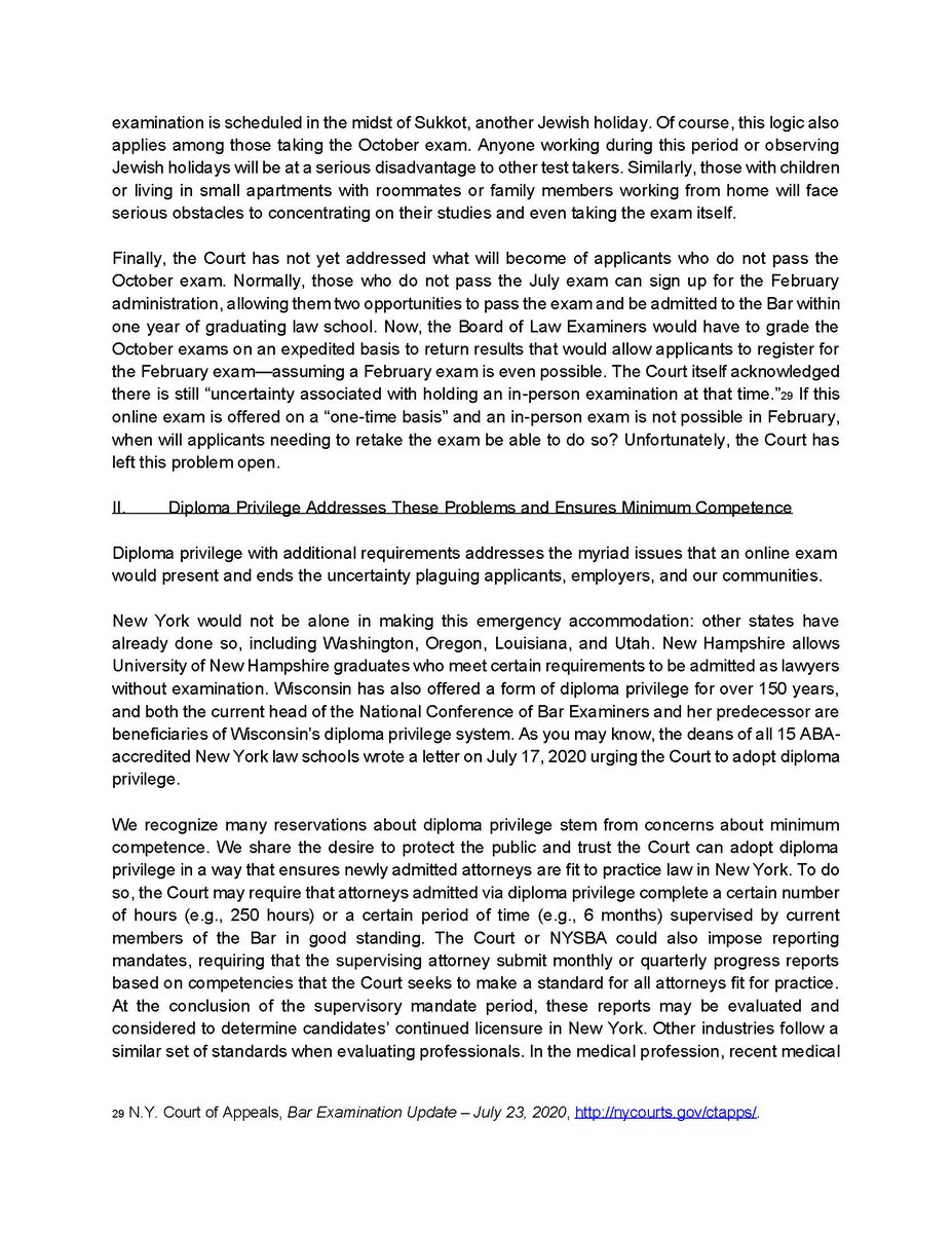 The second installment of the letter to  @NYSBA. I hope  @nysbapresident and the association will speak out soon & show their support for the next generation of legal talent. 2/2  #mybarstoryny