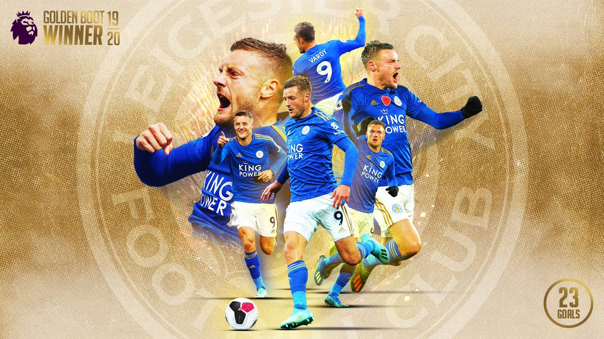LCFC's tweet photo. Jamie Vardy is the 2019/20 Golden Boot winner 🥇 https://t.co/XGuGeAGtSz