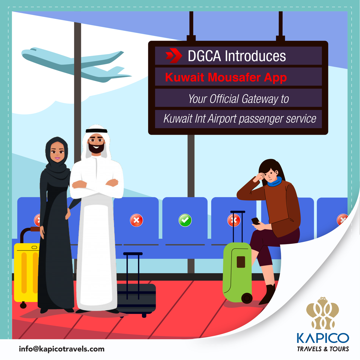 Traveling soon?
Make sure you register with the DGCA Kuwait Mosafer APP.
You can find the link here: https://t.co/eeICwGmdOj
#kapico #kapicotravels #travelagency #kuwait #civilaviation #kuwaitmosaferapp #mosaferapp https://t.co/ZYjRXEDsZS