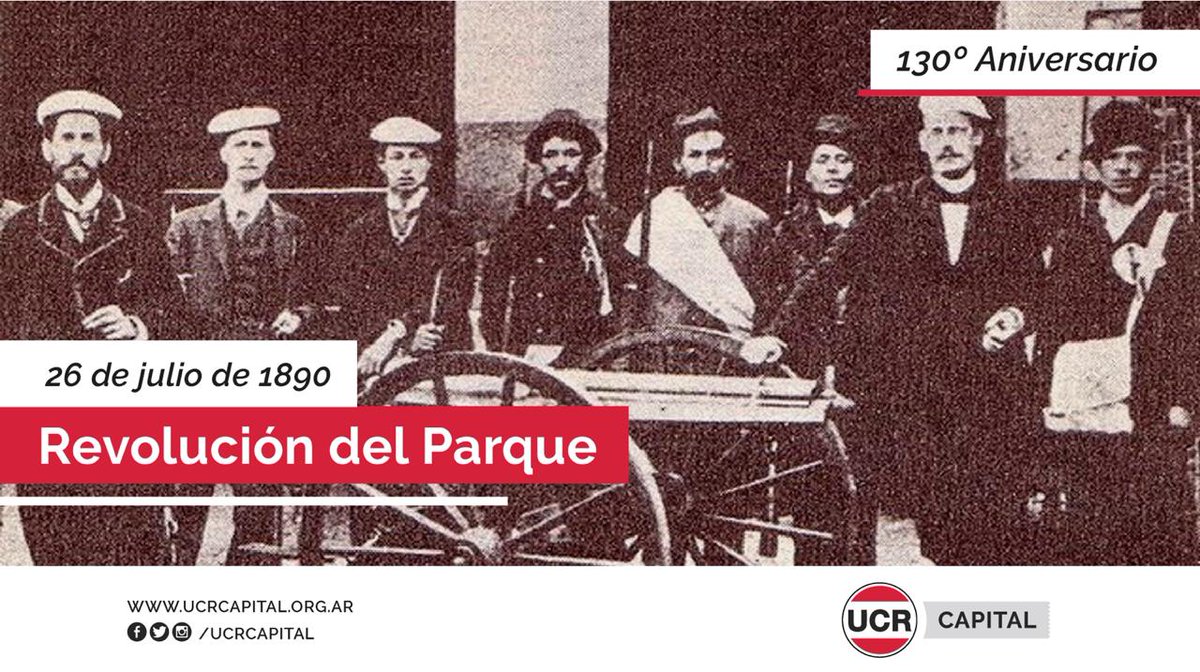 jradicalcaba's tweet photo. El 26 de Julio de 1890 se llevó adelante la Revolución Del Parque encabezada por Leandro N. Alem, dando inicio a la lucha por el sufragio libre y al proceso que daría origen a la @UCRNacional.

130 años después seguimos luchando por más y mejor democracia en argentina. 🇦🇷 https://t.co/LDecx9333C