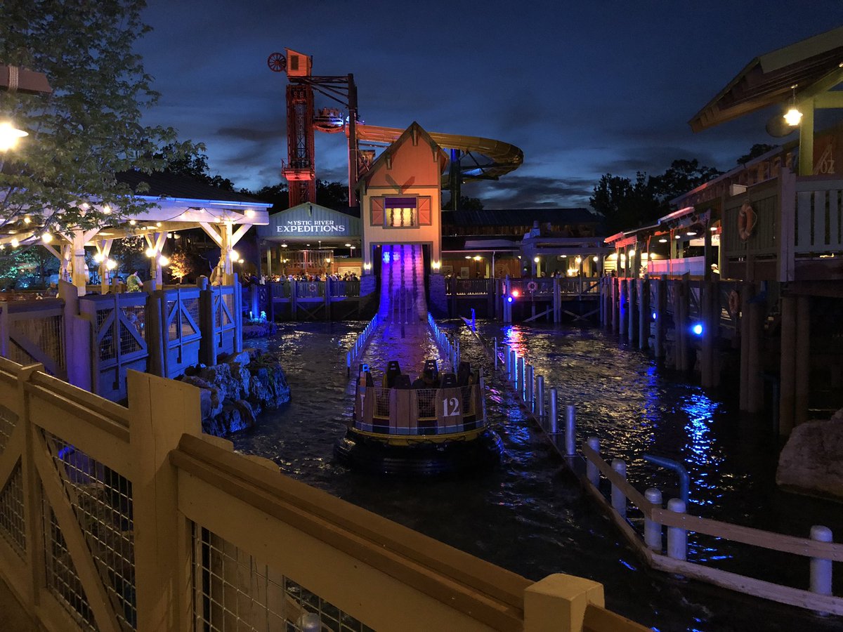 mocoasters's tweet photo. Mystic River Falls did not disappoint. Got both a day ride and a night ride, and both were phenomenal. The ride was definitely the most popular but it was 100% worth the wait. Well done @SDCAttractions. Can’t wait till I’m able to back again! https://t.co/4GcgwObRG3