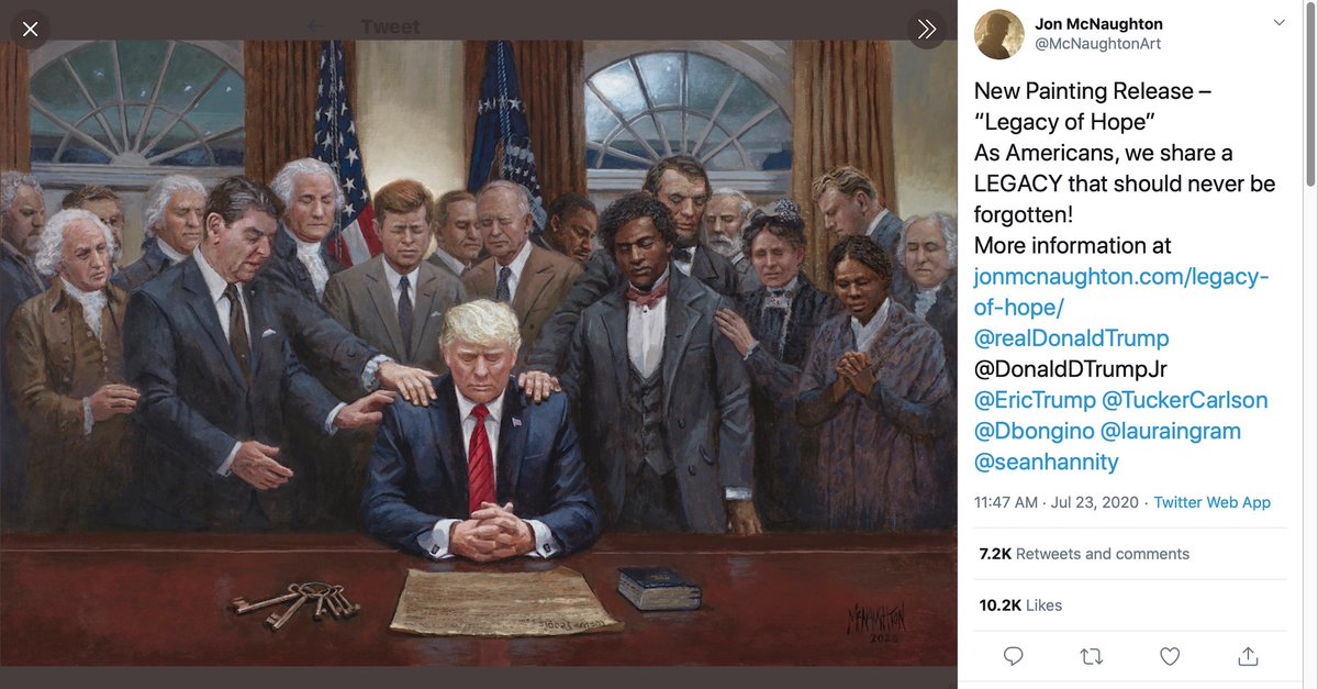Another pairing in the series: The new Jon McNaughton painting on one side — and North Korean state “art” on the other side.