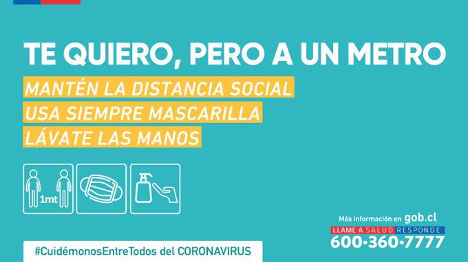 El #COVID_19 lo combatimos entre todos. Mantengamos el distanciamiento físico para evitar contagios 

Y por supuesto, usa siempre tu mascarilla, lávate frecuentemente las manos y respeta la cuarentena.

#CuidémonosEntreTodos