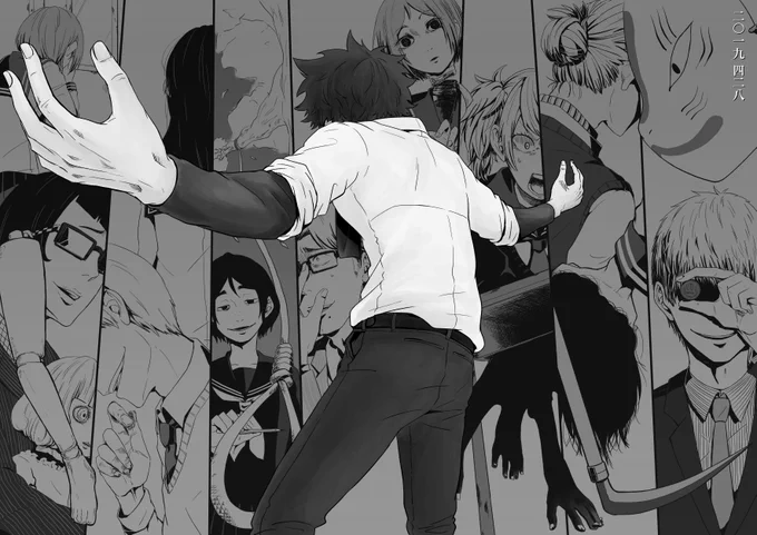 #絵をモノクロにするとかっこいい

か・・・っこよくない!
明暗をつけれてないのが浮き彫りになっただけだった!
ヤダー 