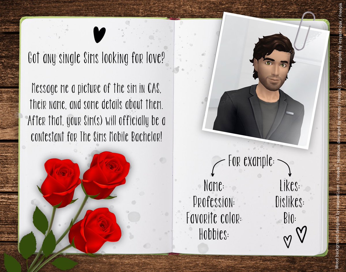 K24018183's tweet photo. All sim mobile players are welcome to join!! If you are an alien/ghost player, you can also enter the game!!
You have until Sunday, 2nd of August, to enter!
•
Another thanks to G🍒 for this graphic!
#tsmbachelor #tsmbachelorshow #tsmbachelorcontest #simsfindinglove https://t.co/M99dRu3sFC
