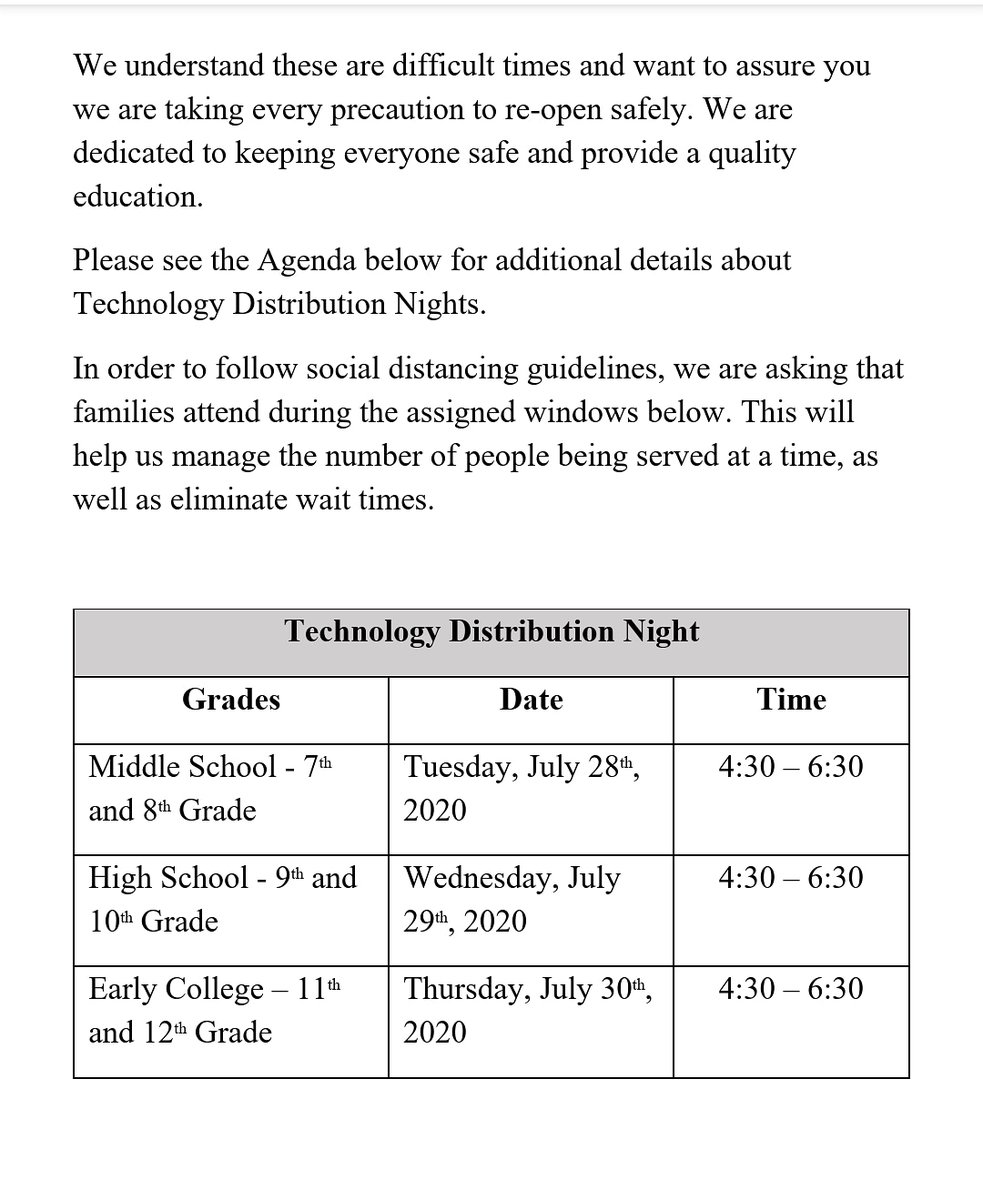 TindleyCATAS's tweet photo. We are changing our Family Orientation Nights to Technology Distribution Nights. You will NOT need to get out of your cars AT ALL!
#ChooseTindley #ChooseAccelerated #CollegeOrDie https://t.co/scaNPKux6M