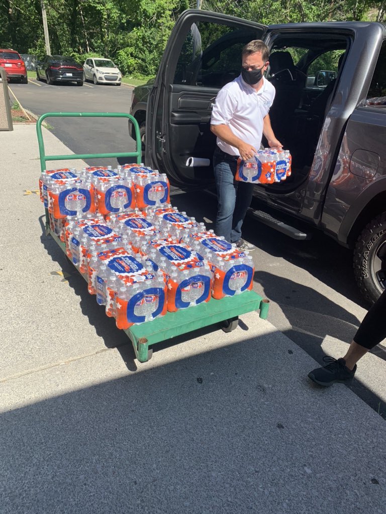BenSalango's tweet photo. On Friday, I found out that Gary WV (population of approx. 815) didn’t have any water. 

So, today I loaded up my truck and delivered 300 gallons of it, totaling 2400 pounds. https://t.co/sAJd2pUbuD