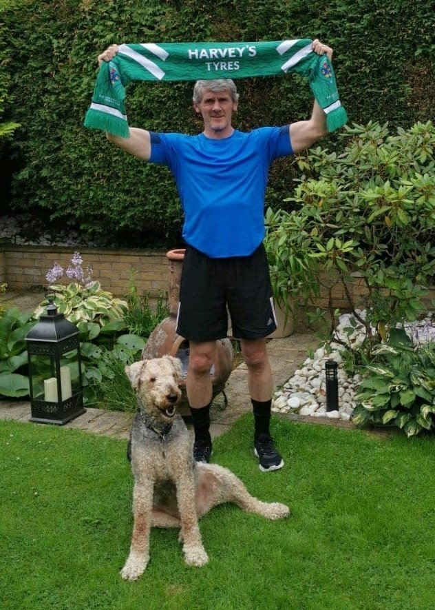 AwayVics's tweet photo. #NVFC Legend Graham Abel Wembley finalist with @NorthwichVicsFC in1996,1983, 1984 🏆 Loving his New Ltd Edt @FansFavouriteUK #Forzavics retro scarf 💚⚽🇳🇬 to grab yours contact #Awaydays lads @1Keish1 &amp; @chrisshozzshaw #asolidbond #Proud #History https://t.co/LR7NUx7IGe