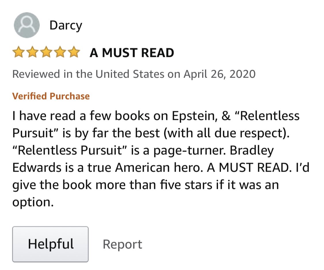 True #American #Hero <a href="/BradEdwards_Esq/">Brad Edwards</a> details his decade long pursuit of #JeffreyEpstein in #RelentlessPursuit with <a href="/BHenderson_Esq/">Brittany Henderson</a> @EPLLCLaw amazon.com/Relentless-Pur…