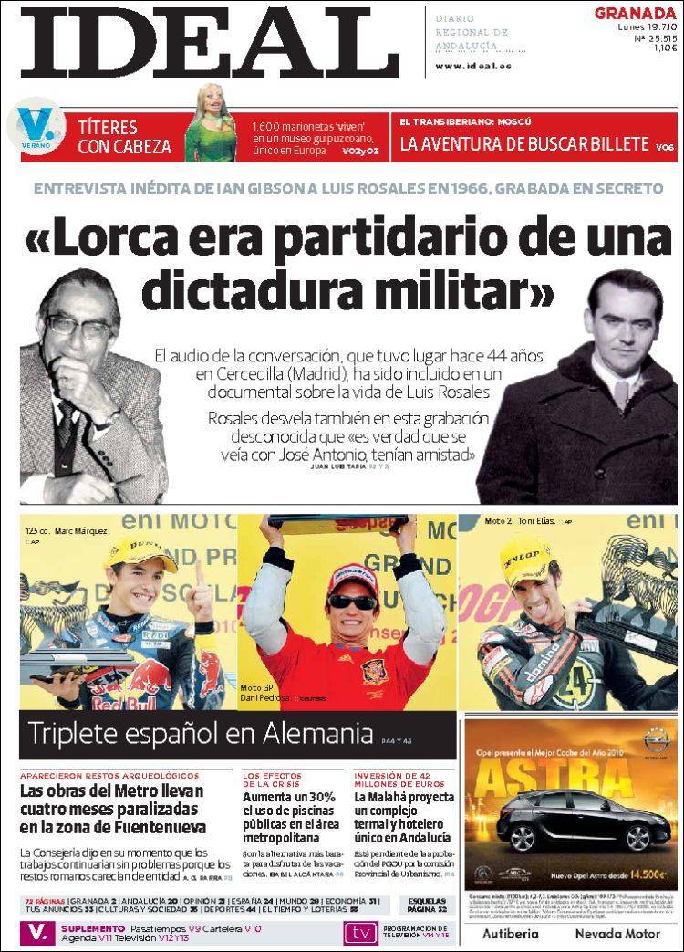 El hecho de haber sido secretario personal de Fernando de los Ríos y su compromiso con la República influiría en su asesinato, pero esa simplificación de por “rojo y maricón” hoy no cuela.Lorca era un ferviente republicano, pero no era rojo.