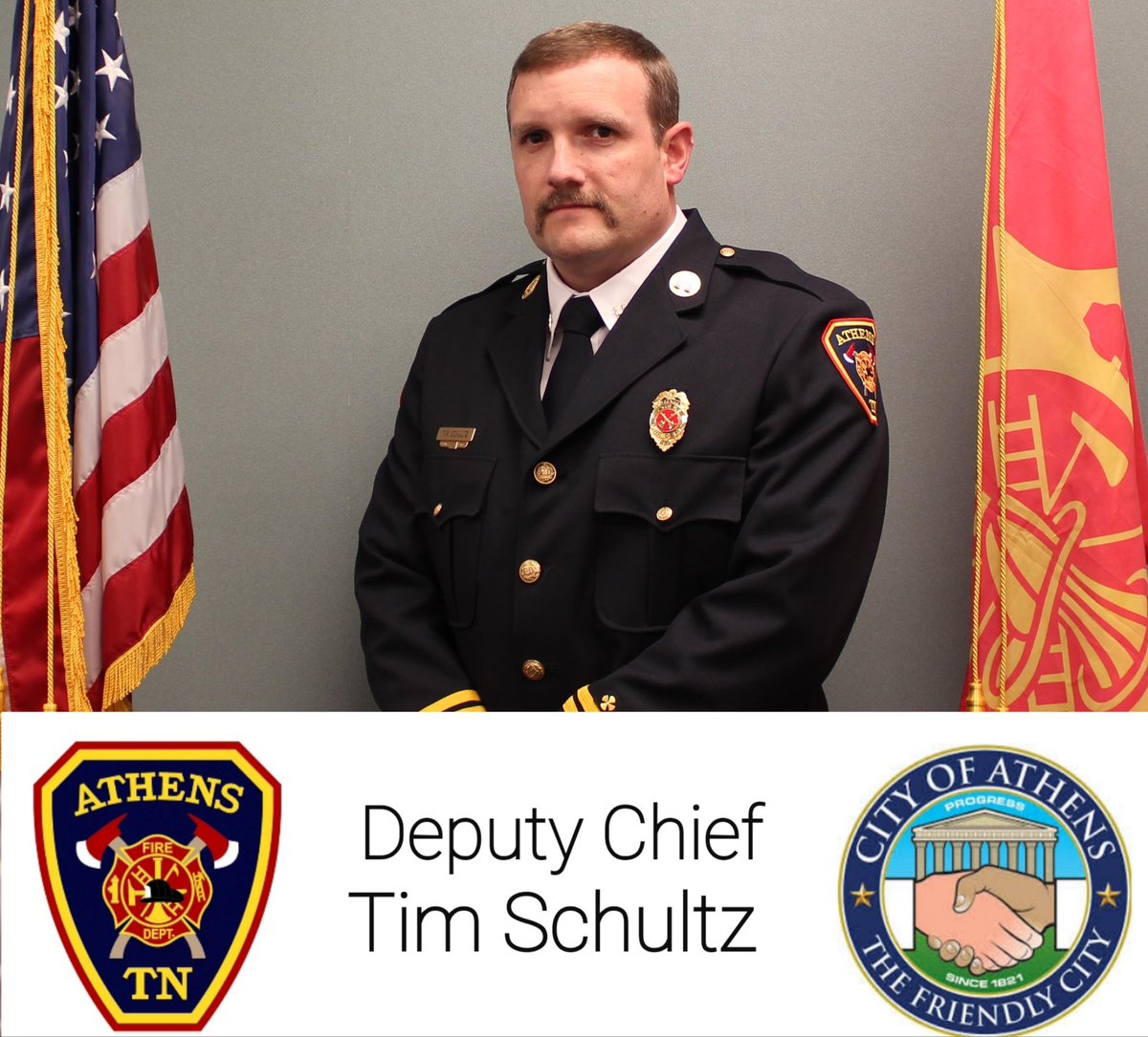 CityofAthensFD's tweet photo. Hail to the Chiefs!

The City of Athens Fire Department would like to congratulate Deputy Chief Tim Schultz and Battalion Chief Mark Lillard on their newly appointed positions!

Congratulations gentlemen! https://t.co/2bkuliY3AB