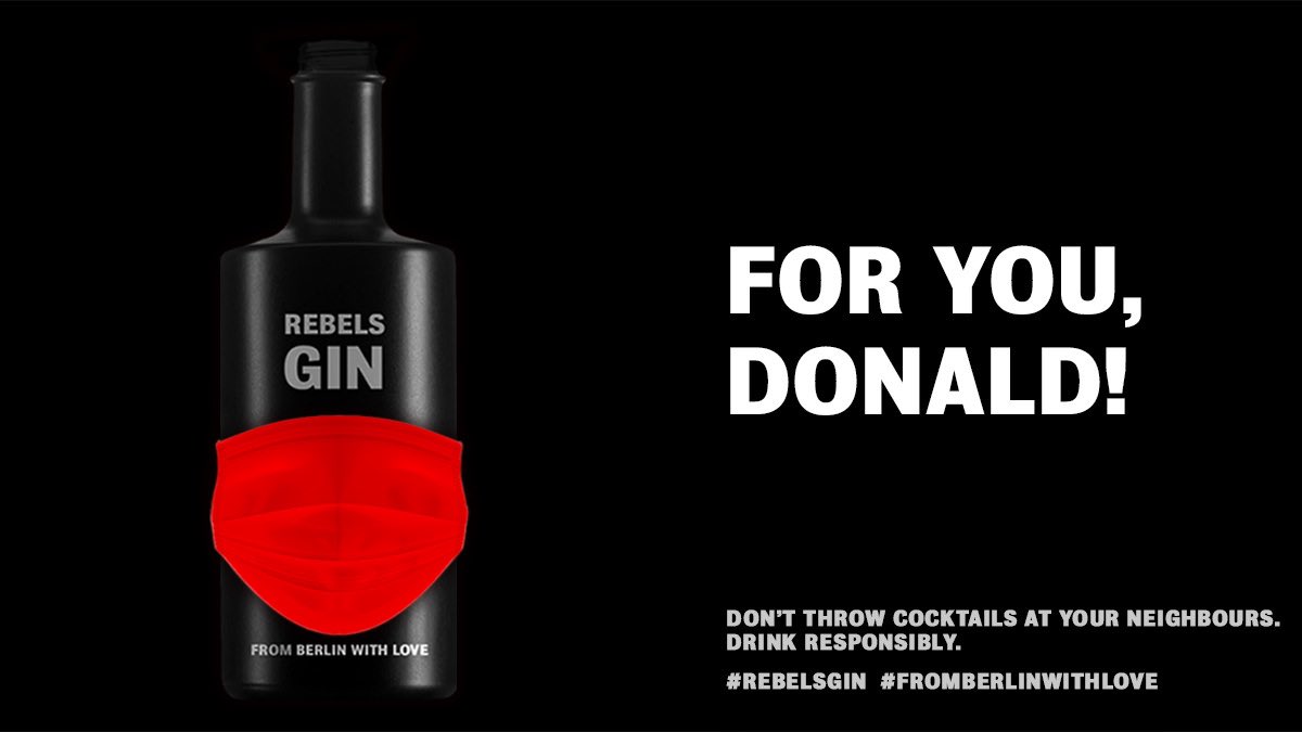 FOR YOU, DONALD!
#FromBerlinWith🖤

#trump #covid #corona #notmypresident #REBELSGIN #rebels #berlin #rebellion #berlinmylove #gin #juniper #wacholder #gintonic #gintasting #ginlovers #cocktails #bedifferent #bartender #barkeeper #nightlife #edgy #sexy #black #design #lifestyle