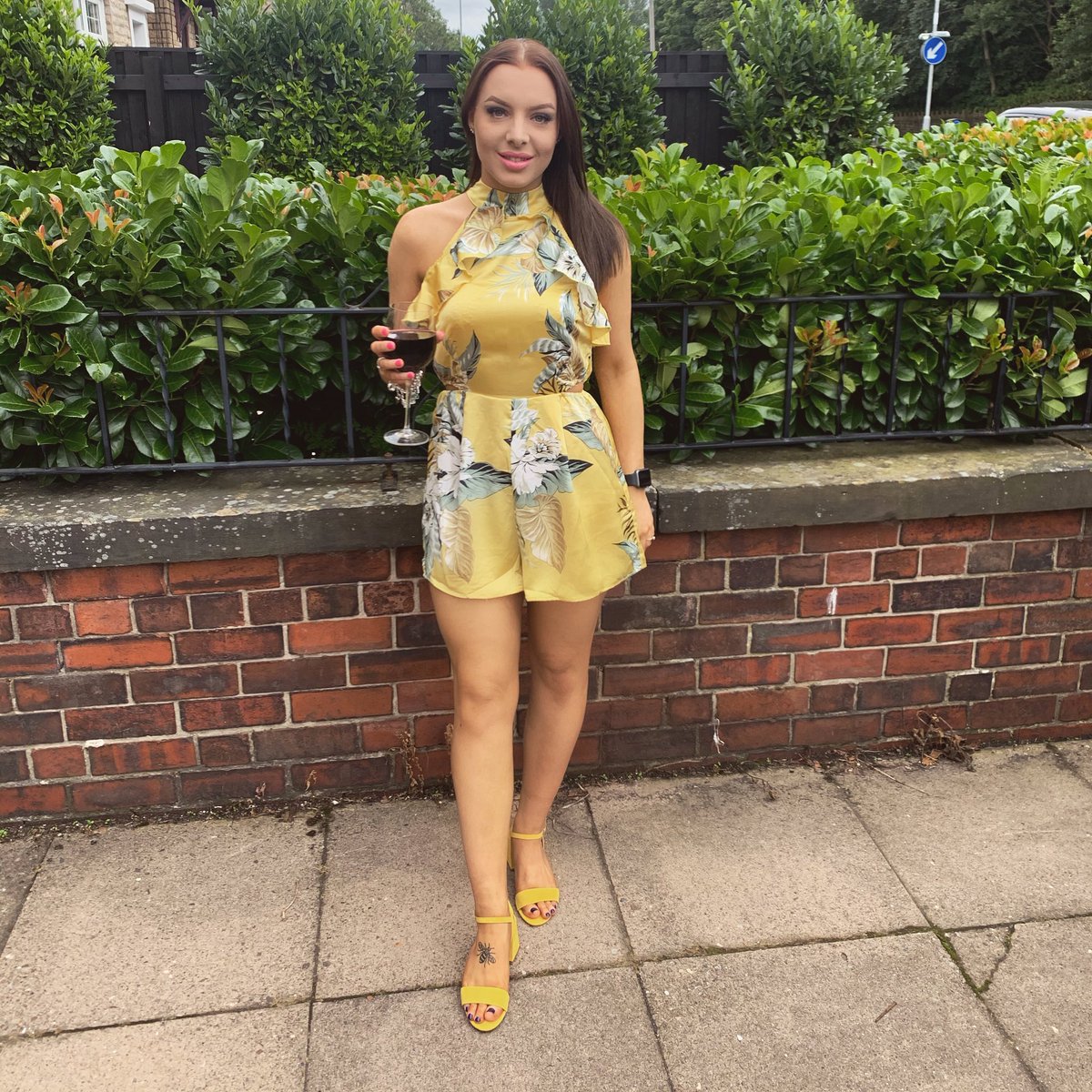charlielydiaxo's tweet photo. Loved my yellow playsuit from last night 💛 definitely don’t look like this today, got the hangover from hell!!!! #axparis https://t.co/hAI72Wn2cj