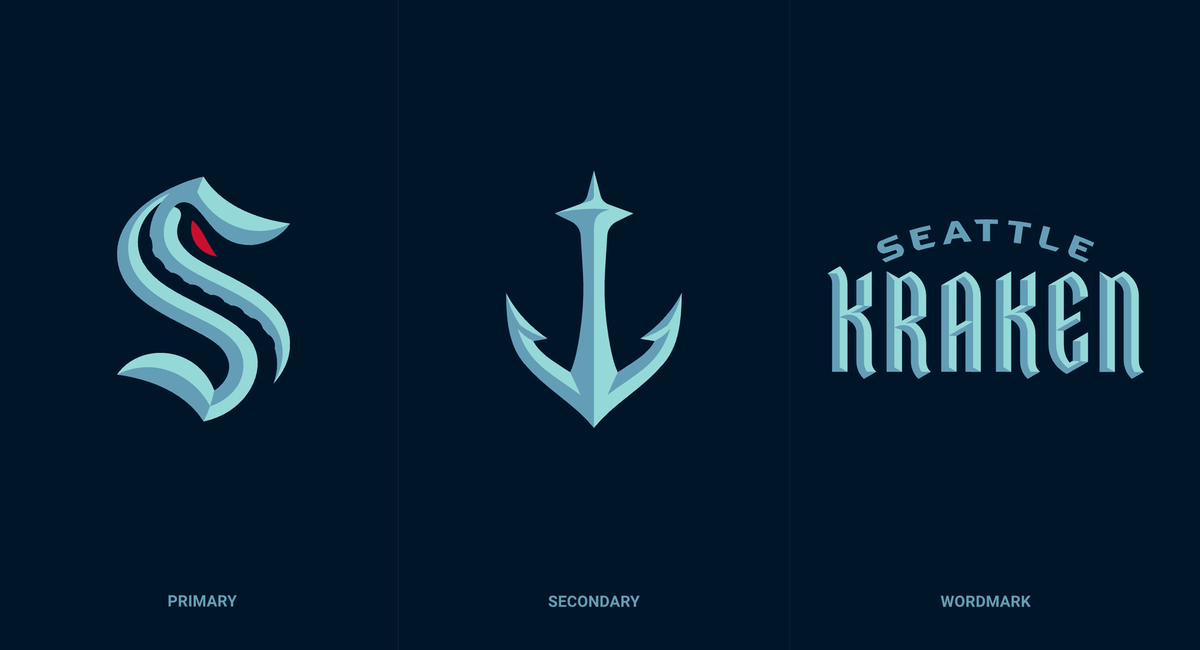 MHSCompGraph's tweet photo. New NHL Seatlle team named KRAKEN and release logo. Read my reaction in the comments below. https://t.co/6CDI3F9YmJ