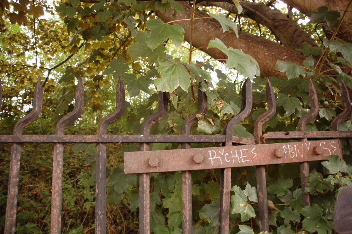 The pencil mark shows where the fourth bomb fell. The one near the gas holder didn't explode. The railings that used to mark the Works boundary are now along the cycle path through the Hawksworth industrial estate and still show the bomb damage.