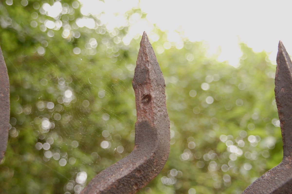 The pencil mark shows where the fourth bomb fell. The one near the gas holder didn't explode. The railings that used to mark the Works boundary are now along the cycle path through the Hawksworth industrial estate and still show the bomb damage.