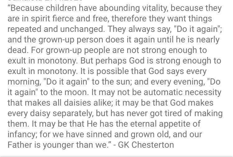 Chesterton on humans growing older than God