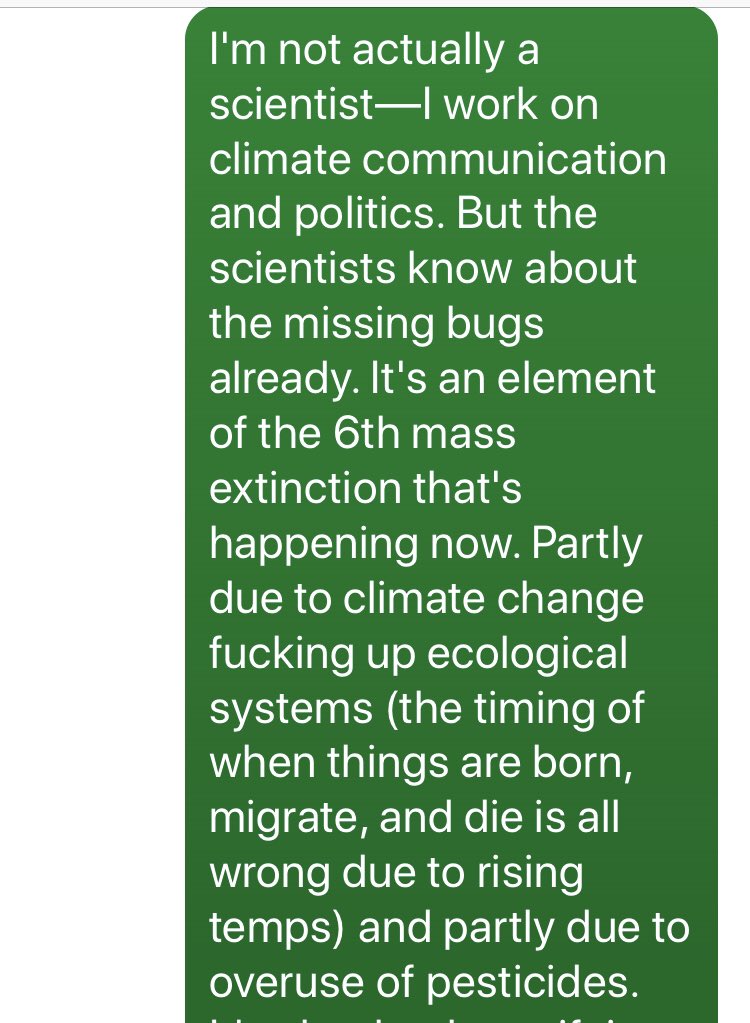 Super scary texts from an urban gardener, a friend of friends: she has seen *no bugs in NYC this year* 😱

First time ever, she says. 

So nature is NOT healing.