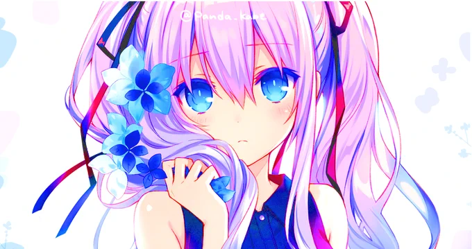 #絵を彩度100にすると超派手 
ピンク髪になった 