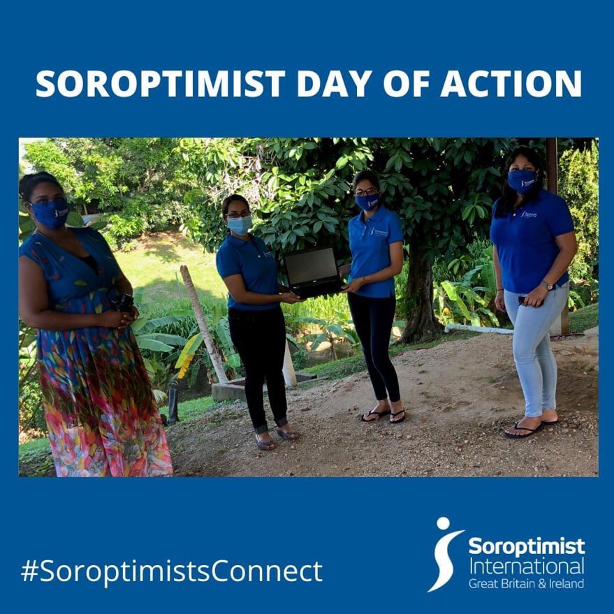 SIAnaparima's tweet photo. On SIGBI Day of Action 2020 our club donated a laptop to a family with 2 children so they could keep up with their schoolwork during the Covid 19 crisis. #SoroptimistsConnect @SIGBI1 https://t.co/X2rgzMblcK