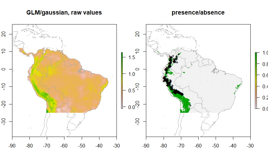 IvanPalacios_5's tweet photo. Actividad 5 MDE en R de la especie Tremarctos ornatus realizado en el curso "Modelamiento de distribución potencial de avifauna con QGIS, DIVAGIS, MaxENT y R" desarrollado en la empresa @HelpGIS
#GIS #HelpGIS #MDE_Avifauna #R_MaxENT_Bioclim_Domain_Regresión #Tremarctos_ornatus https://t.co/bKLgx9hoRh