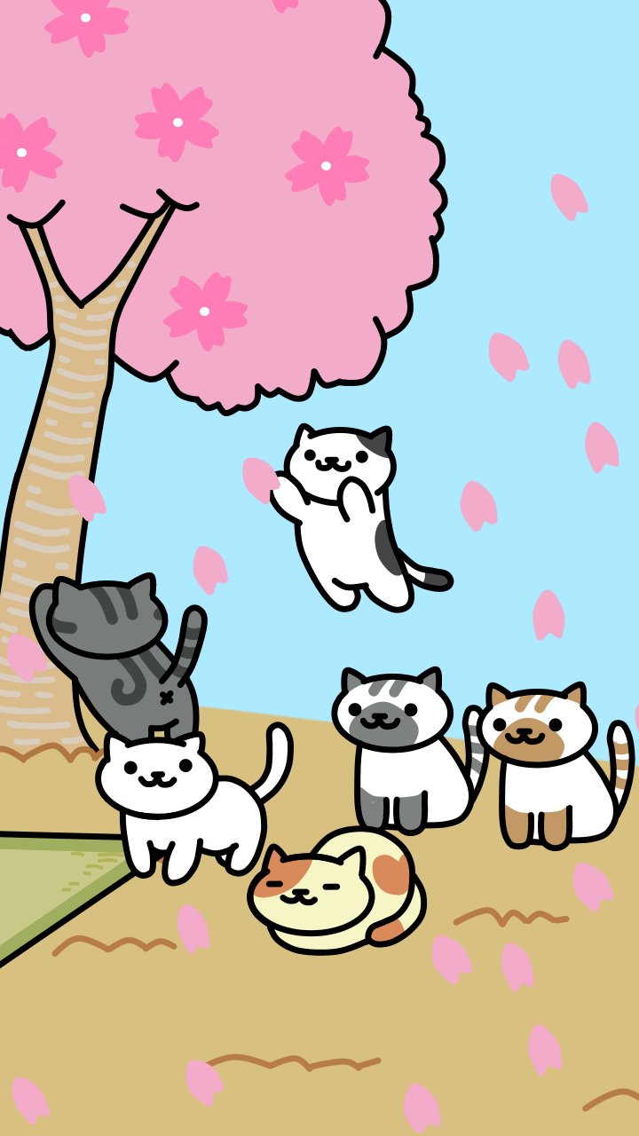 ちきちゃん 絵を彩度100にすると超派手 ねこあつめ スマホ壁紙 Nekoatsume Smartphone Wallpaper 3月 梅花の宴 March Plum Blossom S Banquet 4月 花見 April Cherry Blossom Viewing 5月 端午の節句 May Children S Day 6月 紫陽花 June
