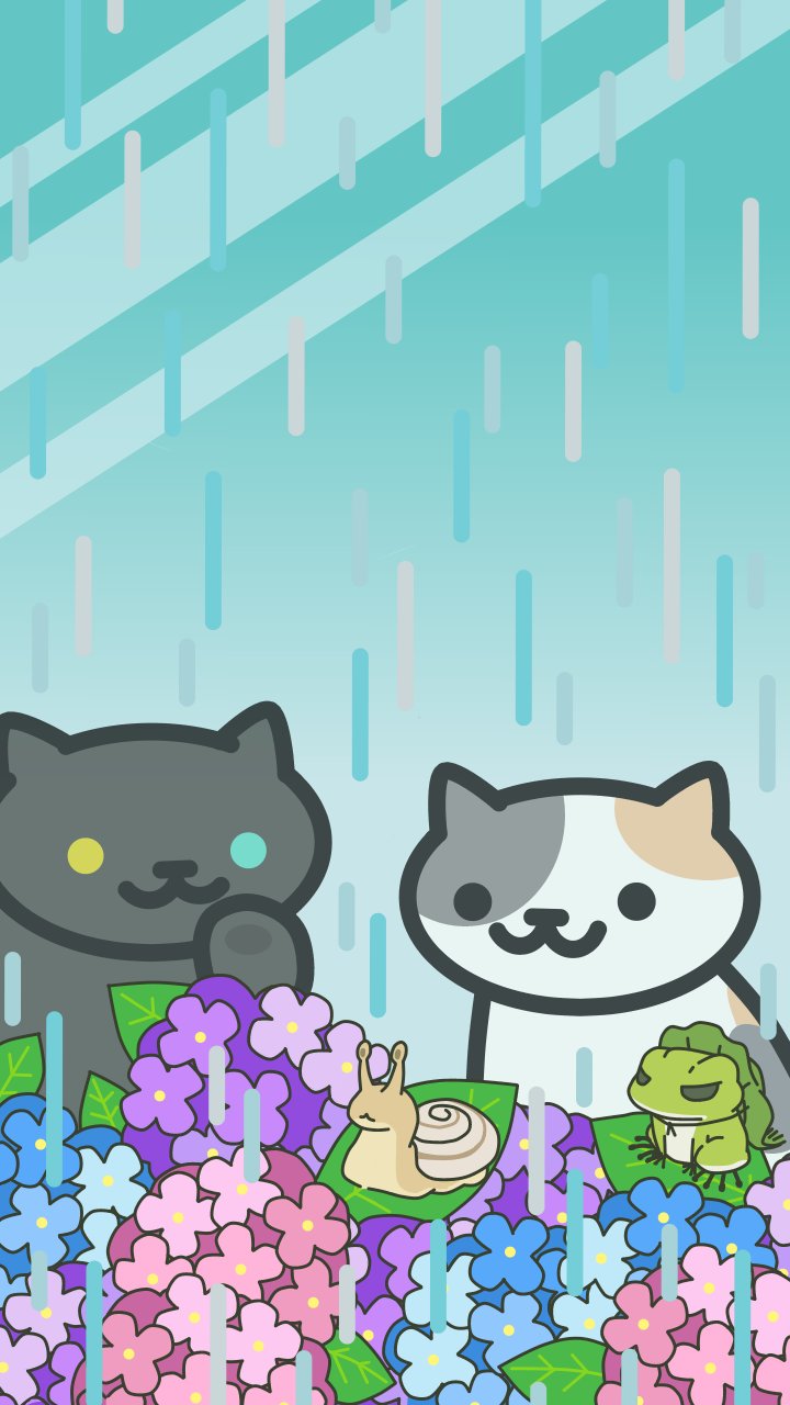 ちきちゃん 絵を彩度100にすると超派手 ねこあつめ スマホ壁紙 Nekoatsume Smartphone Wallpaper 3月 梅花の宴 March Plum Blossom S Banquet 4月 花見 April Cherry Blossom Viewing 5月 端午の節句 May Children S Day 6月 紫陽花 June