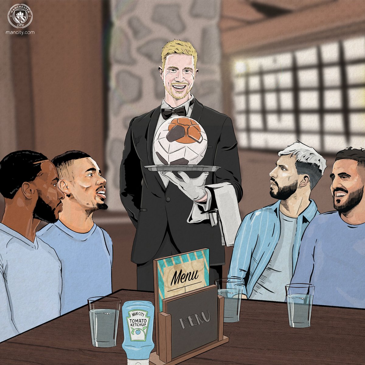 ManCity's tweet photo. Our attackers are eating good! ⚽️😋

🔵 #ManCity | https://t.co/axa0klD5re https://t.co/Uen1L9tCS2