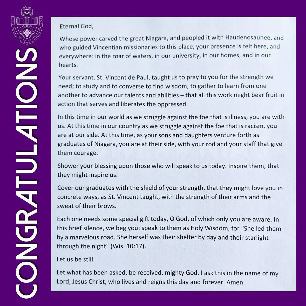 We pray for you always, <a href="/niagarau2020/">NU Class 2020</a> , and will continue to do so! <a href="/nuministry/">NU Campus Ministry</a>

📸 instagram.com/p/CDHV44qBXgk/